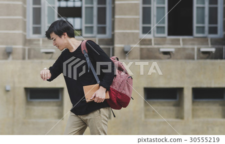 Young student college hurry late for class 30555219