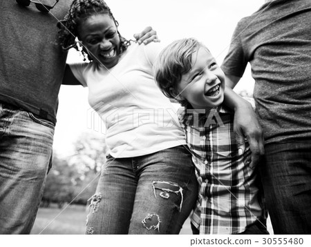 Happiness group of people huddle and smiling together Happiness group of people huddle and smiling together 30555480