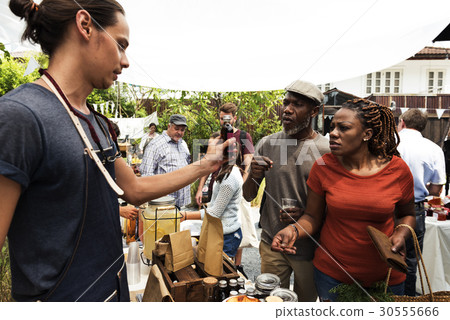 Begin a new day with organic coffee product 30555666