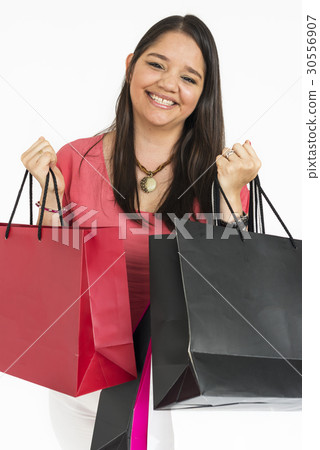 Woman Cheerful Studio Portrait Concept 30556907