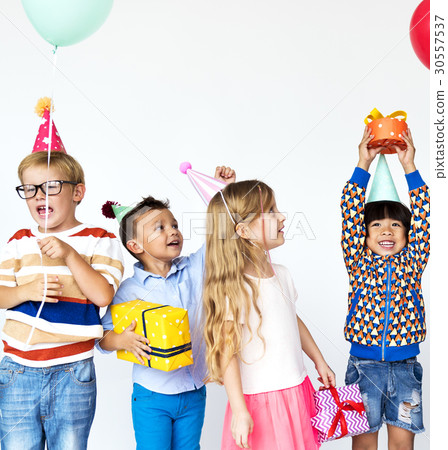Happiness group of cute and adorable children having party 30557537