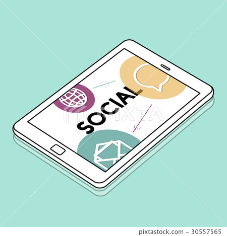 Technology social media connection icons 30557565