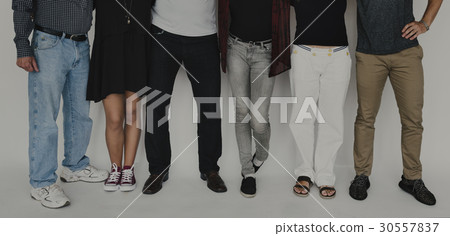 Group of people standing in a row Group of people standing in a row 30557837