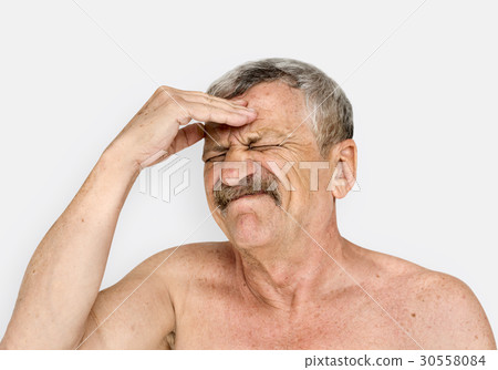 Man doing shirtless close up photoshoot in studio Man doing shirtless close up photoshoot in studio 30558084