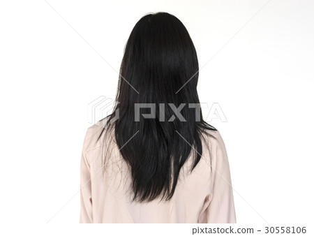 Long hair woman back view in a shoot Long hair woman back view in a shoot 30558106