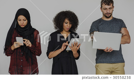 Diverse ethnicity people are in a shoot 30558238