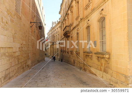 Alley of the city of the fortified city Mdina Malta Europe 30559971