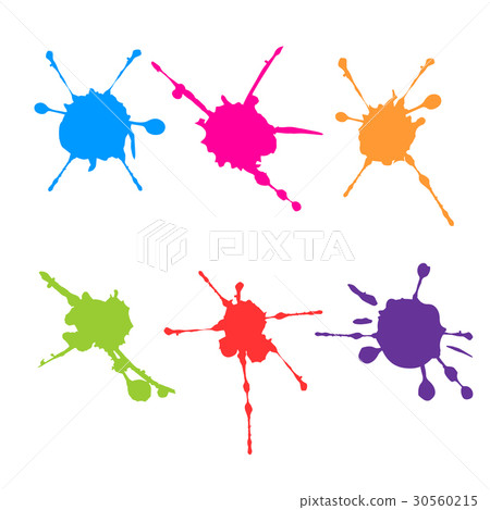 Colorful paint splatter set. Colorful paint splatter set. 30560215