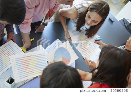 Business people work with diagram 30560398