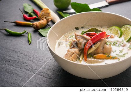 Chicken coconut soup(Tom Kha Gai), Thai food style 30564849