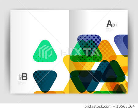 Vector triangle business annual report cover print - Stock Illustration ...