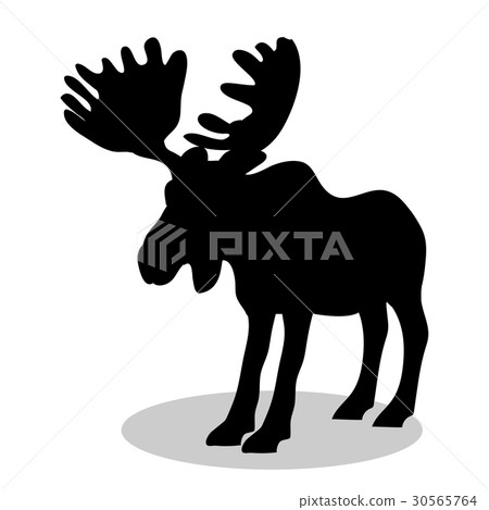 Elk mammal black silhouette animal 30565764