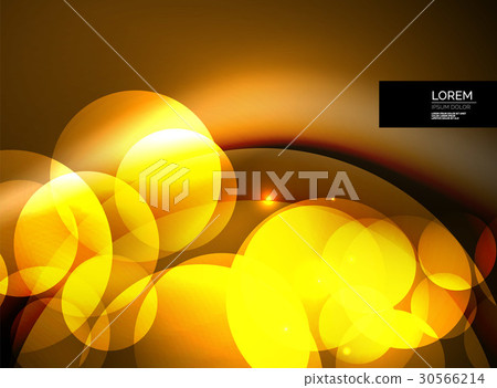 Shiny glowing glass circles, modern futuristic 30566214