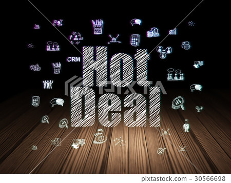 Business concept: Hot Deal in grunge dark room 30566698