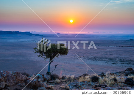 Colorful sunset over the Namib desert 30566968