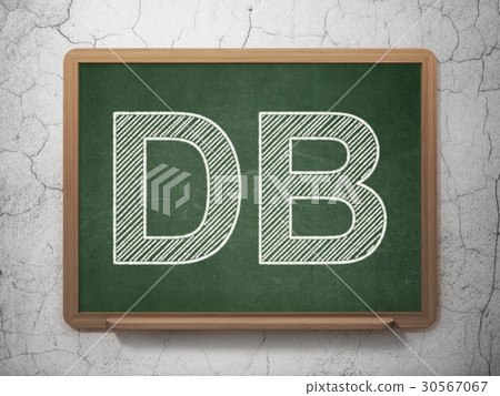 Stock market indexes concept: DB on chalkboard Stock market indexes concept: DB on chalkboard 30567067