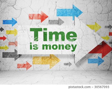 Time concept: arrow with Time Is money on grunge Time concept: arrow with Time Is money on grunge 30567093