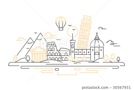 Italy - vector line travel illustration Italy - vector line travel illustration 30567931