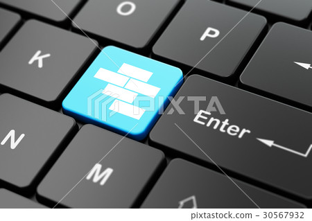 Building construction concept: Bricks on computer Building construction concept: Bricks on computer 30567932