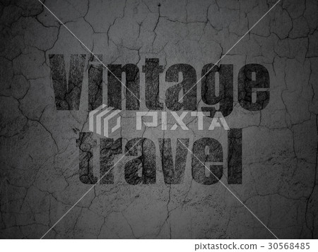 Travel concept: Vintage Travel on grunge wall Travel concept: Vintage Travel on grunge wall 30568485