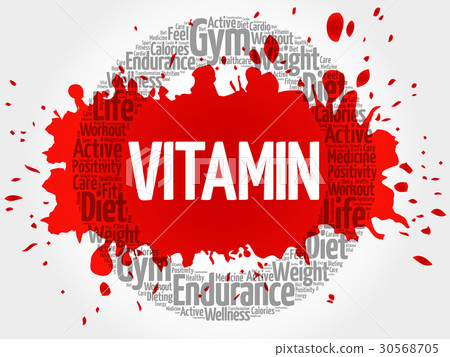 VITAMIN circle stamp word cloud 30568705