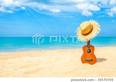 Ukulele on the beautiful summer beach Ukulele on the beautiful summer beach 30570709