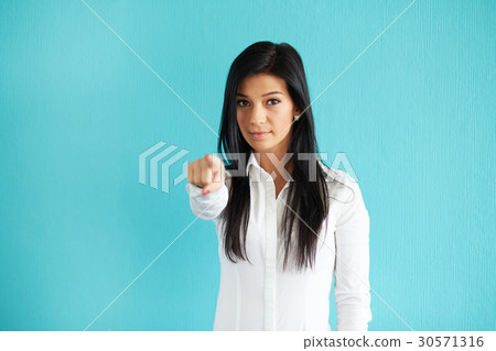 Woman pointing at you 30571316