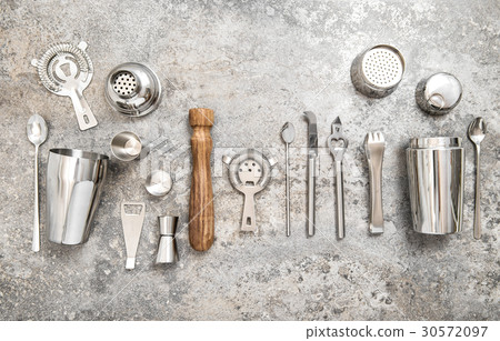 Bartender equipment making cocktail Shaker jigger 30572097