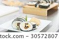 Set of tasty sushi maki roll in kitchen 30572807