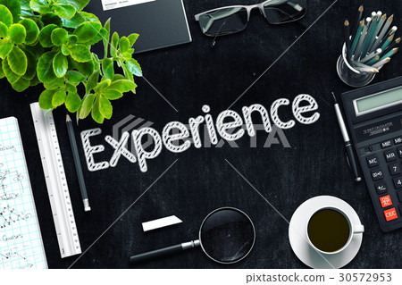 Experience on Black Chalkboard. 3D Rendering. 30572953