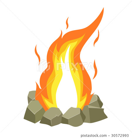 campfire isolated on white background - Stock Illustration [30572993 ...