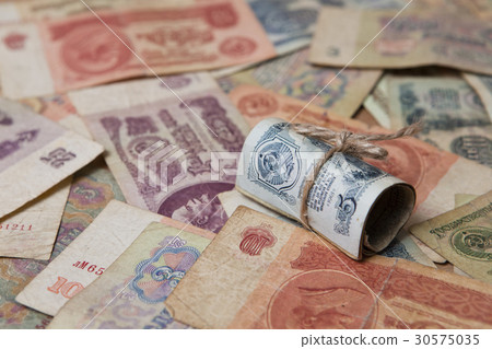 Several old Soviet banknotes Several old Soviet banknotes 30575035