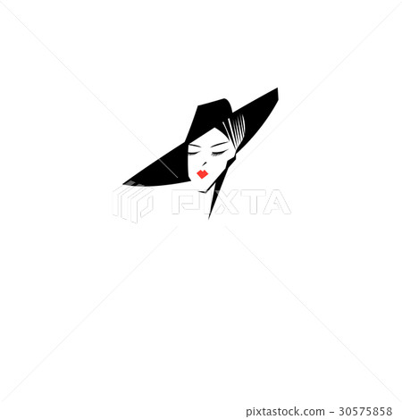 Vector symbol of the head of a beautiful lady Vector symbol of the head of a beautiful lady 30575858