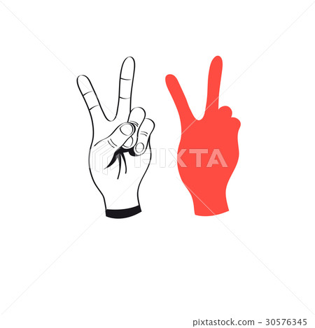 Vector illustration of hand victory 30576345