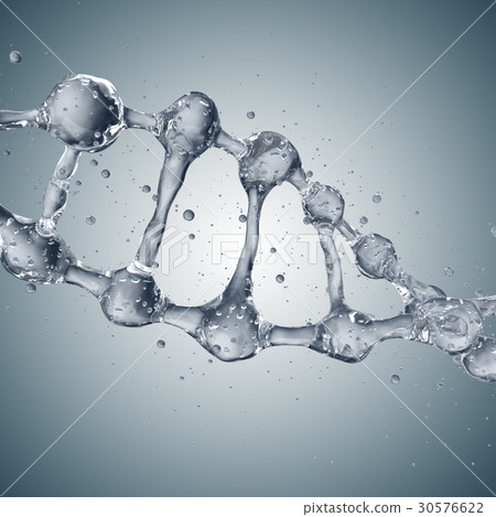 3d illustration of DNA molecule model from water. 30576622