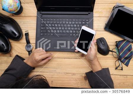 Man holding smart phone Man holding smart phone 30576849