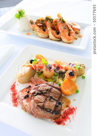 Meat dish & shrimp dish Meat dish & shrimp dish 30577693