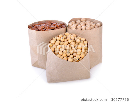 dry soy bean, garbanzo and pinto bean in bag dry soy bean, garbanzo and pinto bean in bag 30577756