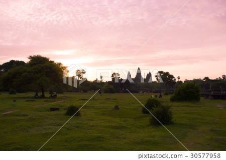 柬埔寨吳哥窟廢墟晨光 30577958