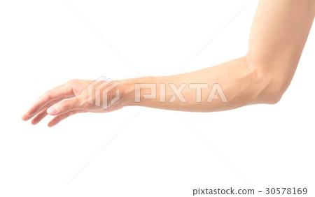 Man arm with blood veins on white background Man arm with blood veins on white background 30578169