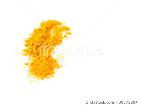 Turmeric power on white background 30578204