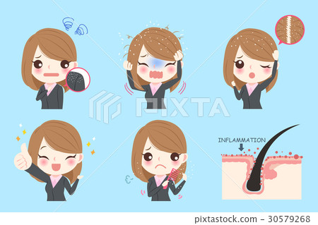 businesswoman with dandruff problem 30579268