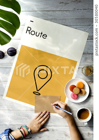 Destination Journey Location Map Route Sign Icon 30580040