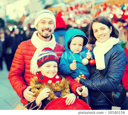 Winter portrait of happy family Winter portrait of happy family 30580156