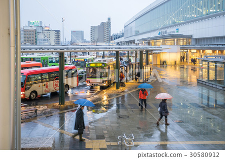 Bus in front of Toyama station Japan Bus in front of Toyama station Japan 30580912