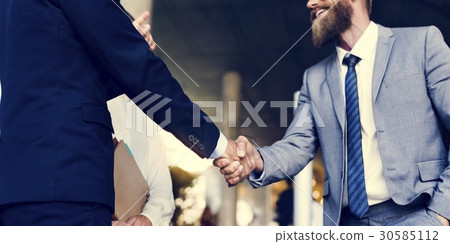 Men Women Business Agreement Hands Shake 30585112