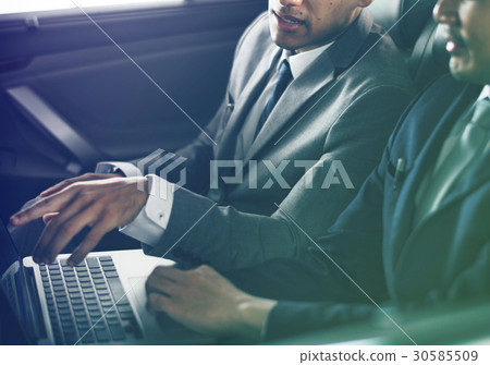 Business Men Use Laptop Car Business Men Use Laptop Car 30585509