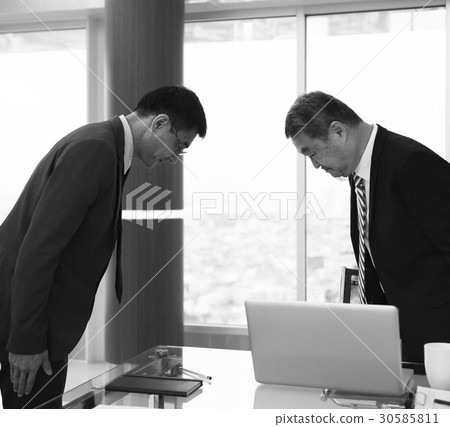 Business Partners Introductionary Handshake Bow Business Partners Introductionary Handshake Bow 30585811