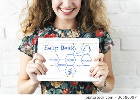 Online Service Customer Hexagon Diagram Icon 30586397