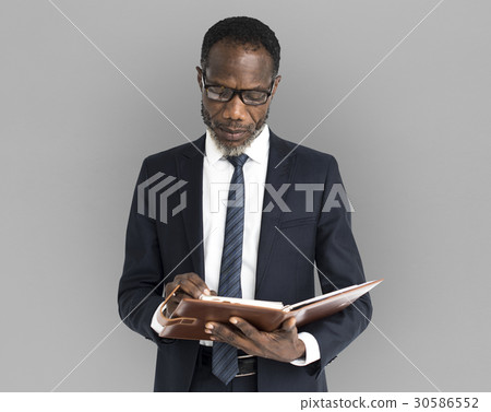 African Descent Business Man Notebook Portrait 30586552
